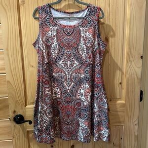 Womens Print Sun Dress with Pockets